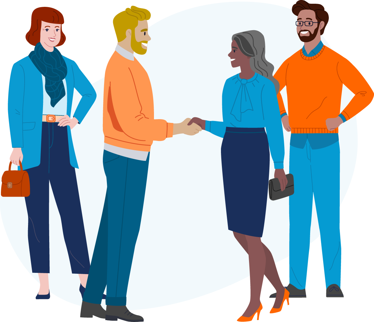 Refer a friend to DAVO illustration of people shaking hands