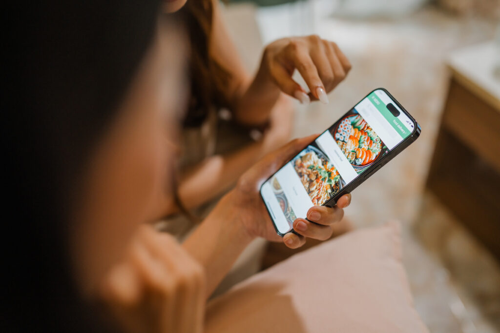 Ordering food on phone