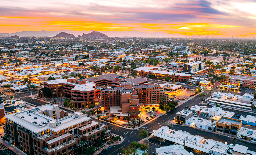 Vista aérea de Scottsdale, Arizona.